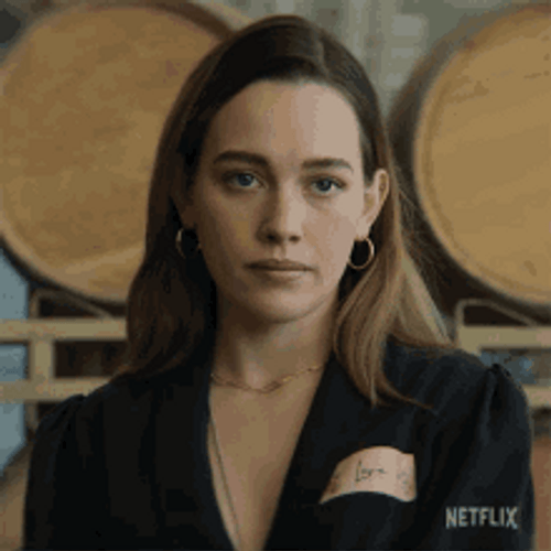 Serious Face Victoria Pedretti Intimidating Stare GIF