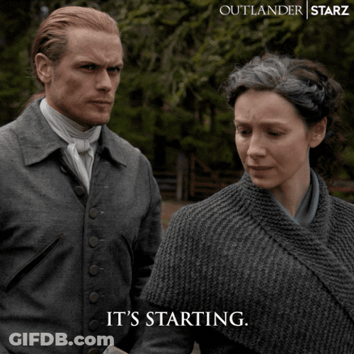 Serious Gaze Jamie Fraser GIF