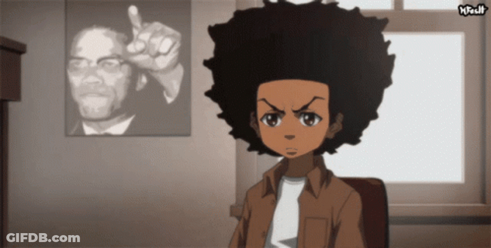 Serious Huey Freeman Interview GIF