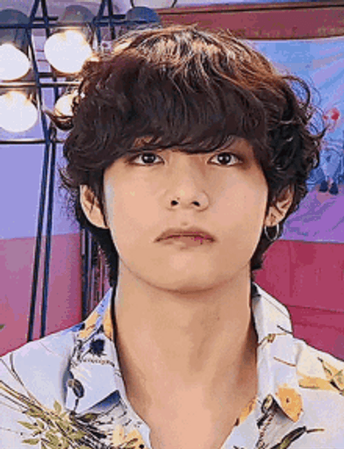 Serious Kim Taehyung Suddenly Laugh GIF