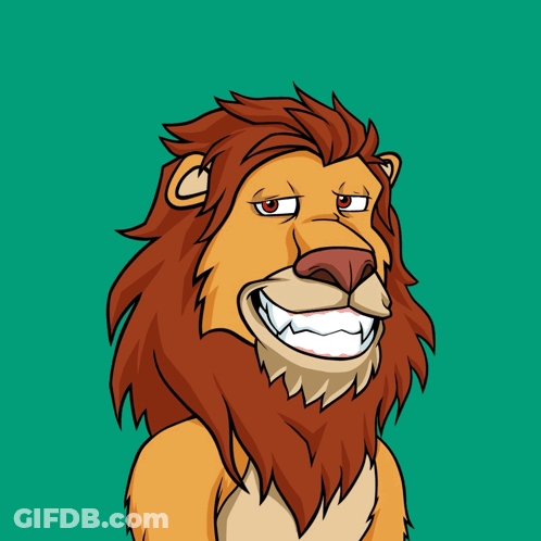 Serious Lion Cartoon GIF