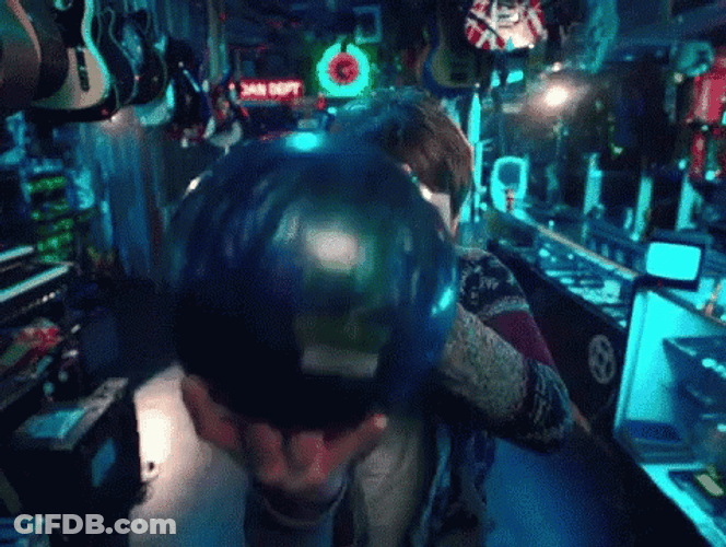 Serious Man In Bowling Alley GIF