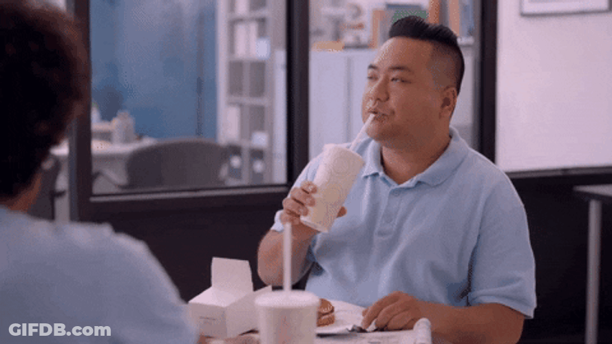 Serious Milkshake Sip GIF