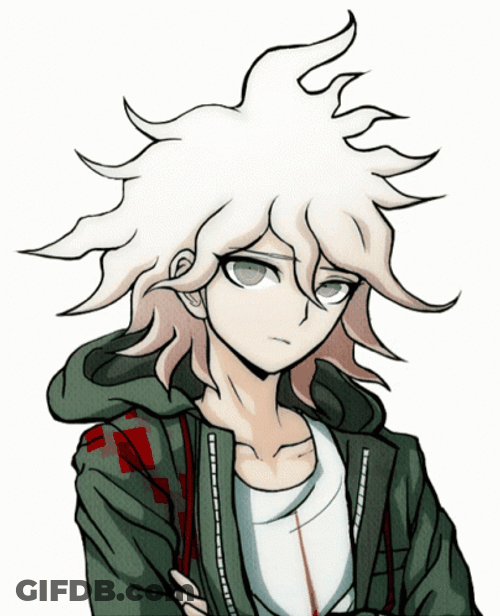 Serious Nagito Eyes Looking Around GIF