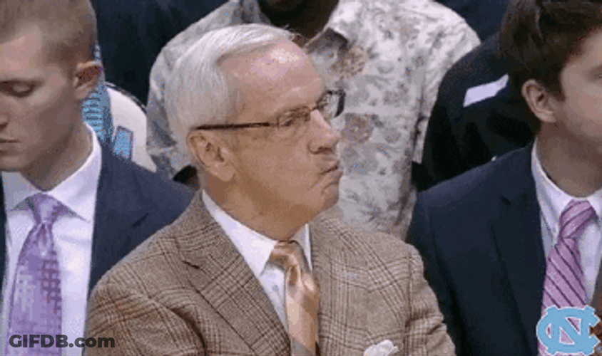 Serious Roy Williams Watching His Team GIF