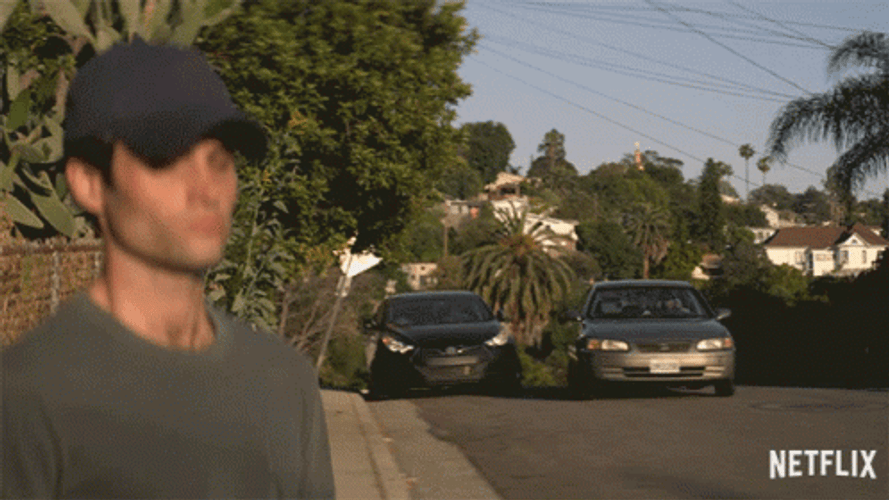 Serious Walking Joe Goldberg GIF