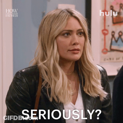 Serious Woman In Leather Jacket Hulu Ad GIF