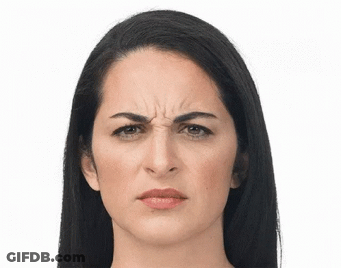 Serious Woman With Wrinkles On Forehead GIF