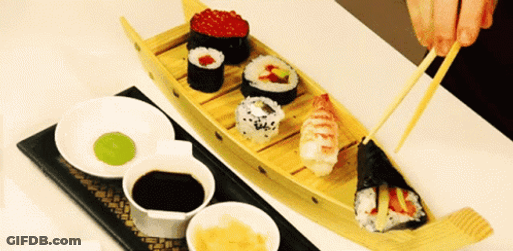 Serve Of Yummy Sushi GIF