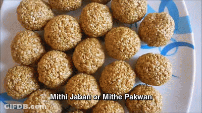 Sesame Balls With Mithi Jaban Or Mithe Pakwan GIF