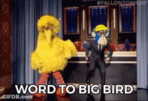 Sesame Street Big Bird And Monkey Dancing Word To Big Bird GIF