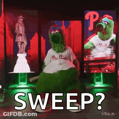 Sesame Street Character In Phillies Jersey GIF