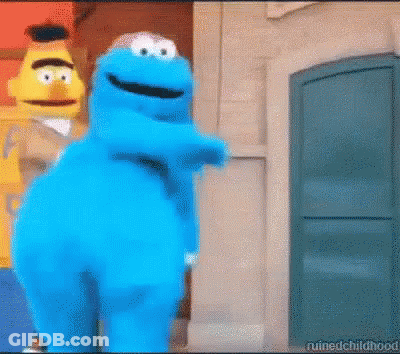 Sesame Street Characters Next To Building GIF