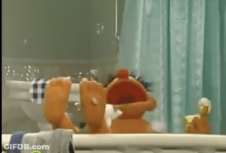 Sesame Street Ernie Taking A Bath GIF