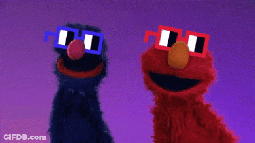 Sesame Street Grover And Elmo Sun Glasses GIF