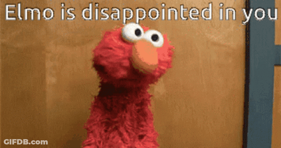 Sesame Street Muppet Elmo Disappointed Shaking My Head GIF