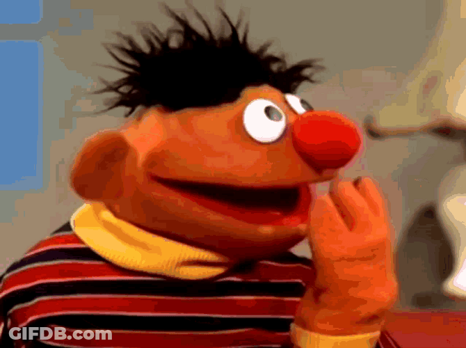 Sesame Street Show Orange Muppet Ernie Shaking My Head Reaction GIF
