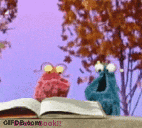 Sesame Street Yip Yips Reading Book GIF