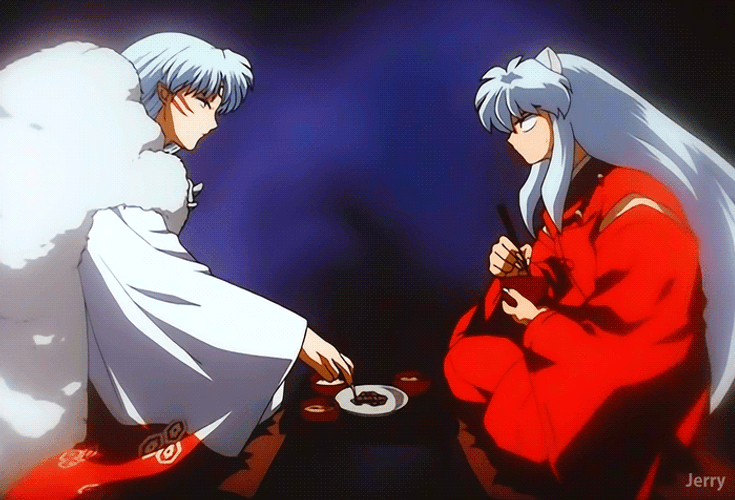 Sesshomaru And Inuyasha Eye To Eye GIF