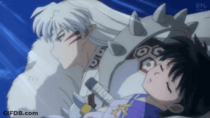 Sesshomaru Carrying Unconscious Rin GIF