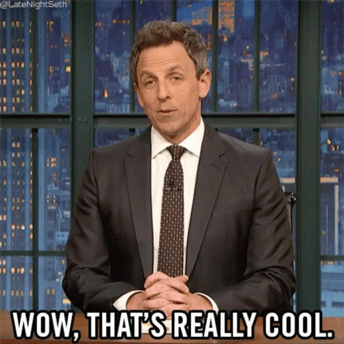 Seth Mayers Wow Really Cool GIF