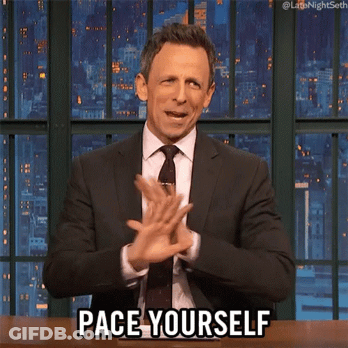 Seth Meyer Pace Yourself Slow Down GIF