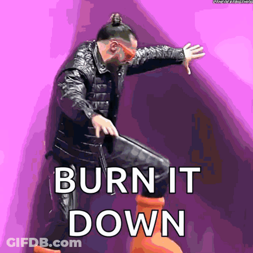 Seth Rollins Burning Down GIF
