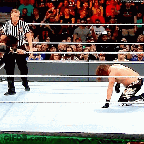 Seth Rollins Curb Stomp Knockout GIF