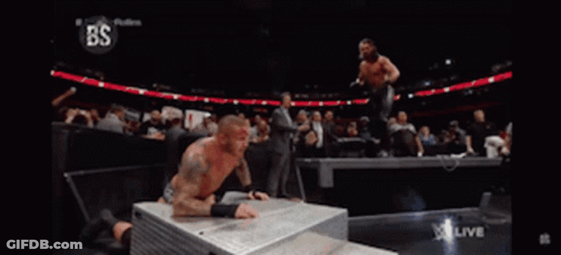 Seth Rollins Delivers Vicious Curb Stomp GIF