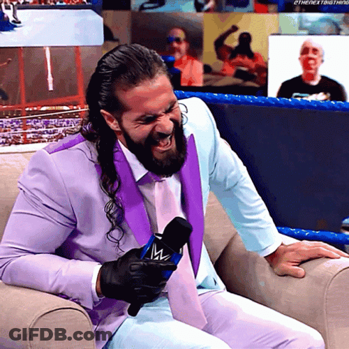 Seth Rollins In A Crazy Interview GIF