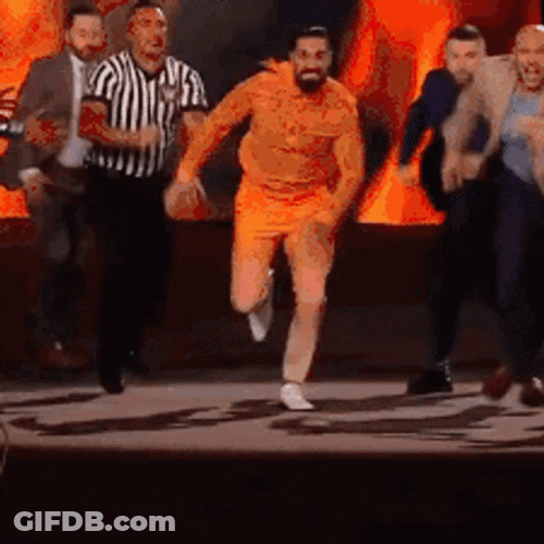 Seth Rollins Runs For The Fight GIF