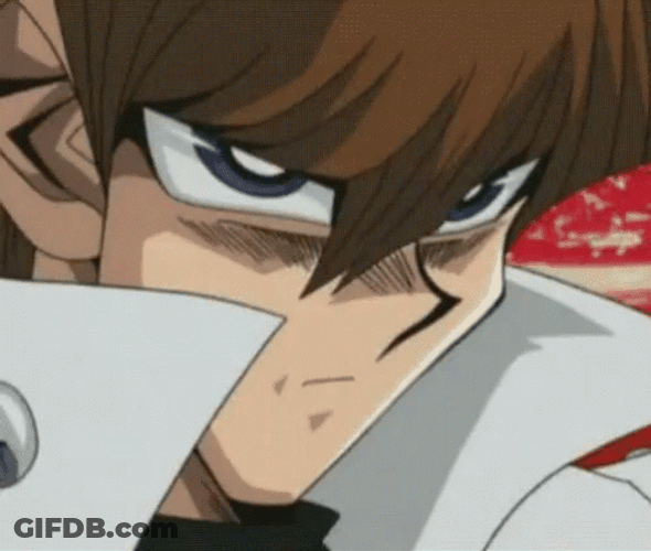 Seto Kaiba Using Three Cards GIF