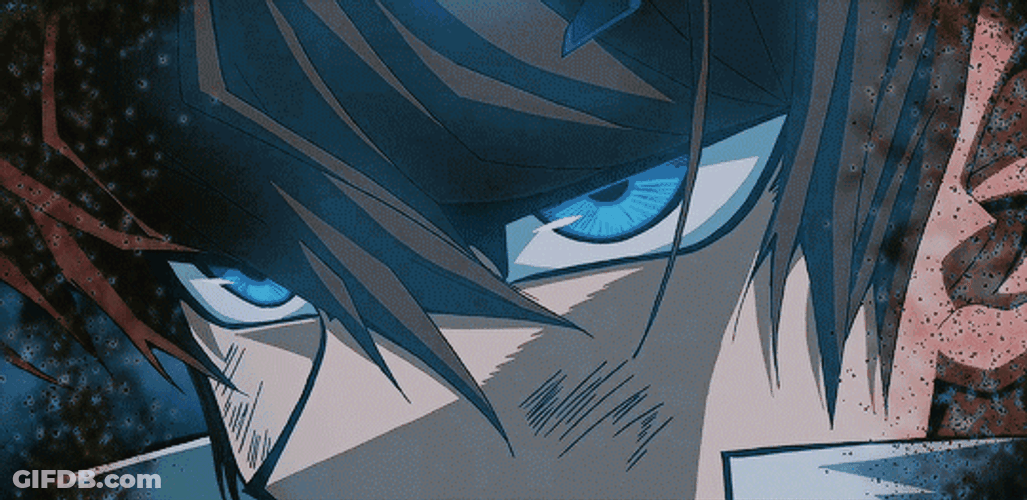 Seto Kaiba With Blue Flames GIF