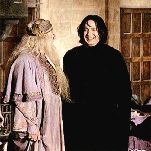 Severus Snape Dumbledore Laughing GIF