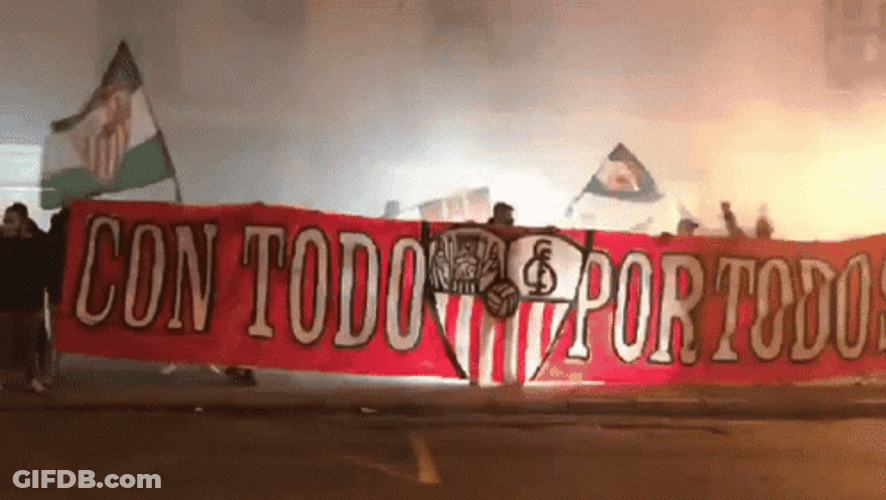 Sevilla Football Fire Flag GIF