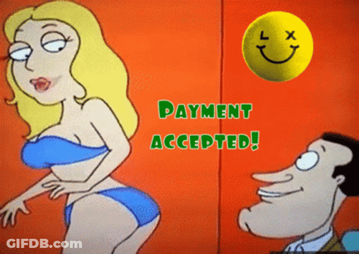 Sexy Animation Credit Card Payment Accepted GIF