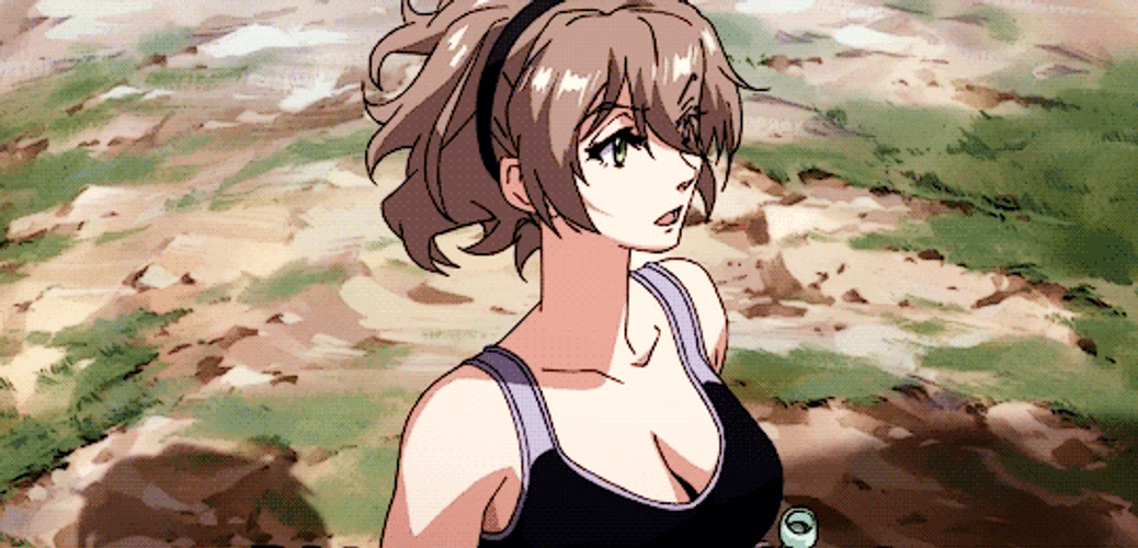 Sexy Anime Drinking Water Bulma GIF