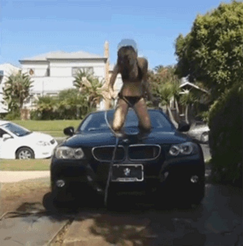 Sexy Bikini Car Wash Fail GIF