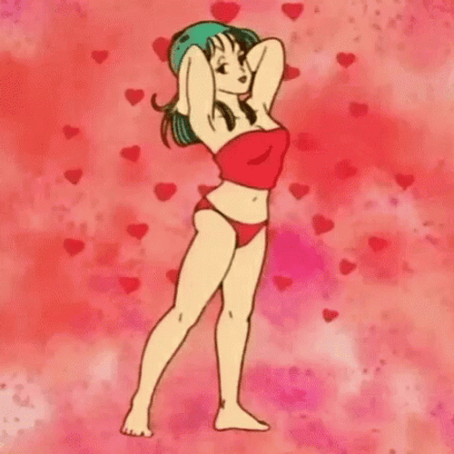 Sexy Bulma Wearing Bikini Pumping Heart GIF
