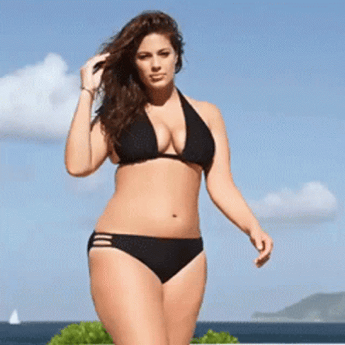 Sexy Curvy Lady In Swim Suits GIF