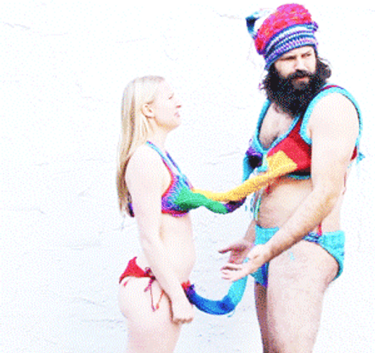 Sexy Funny Couple Tied Bikini GIF