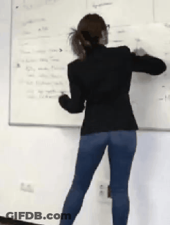 Sexy Funny Teacher Erasing Board GIF