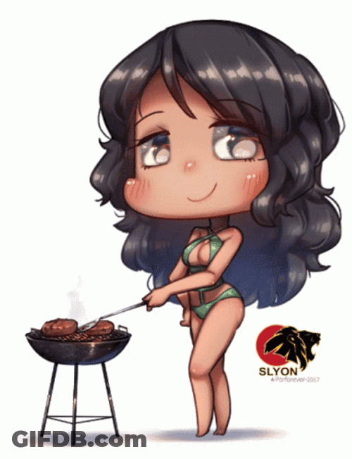 Sexy Girl Grilling GIF