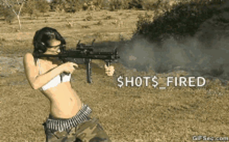 Sexy Girl Hot Gun Shooting GIF