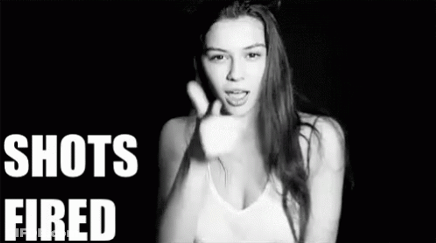 Sexy Girl Shots Fired Hand Gesture GIF