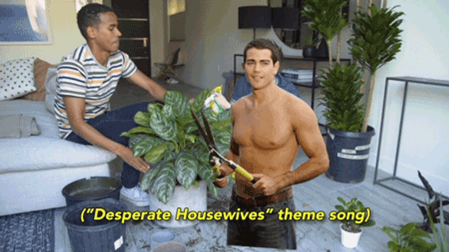 Sexy Guy Gardening GIF