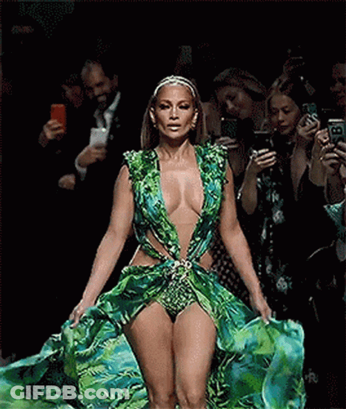 Sexy Jlo Versace Spring Show 2020 GIF