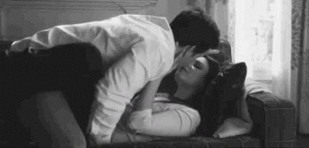 Sexy Kissing On The Couch GIF