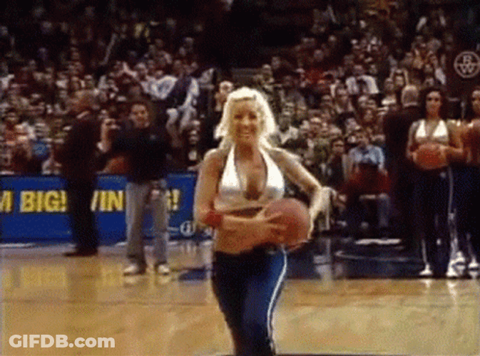 Sexy Lady Slam Dunk Split GIF