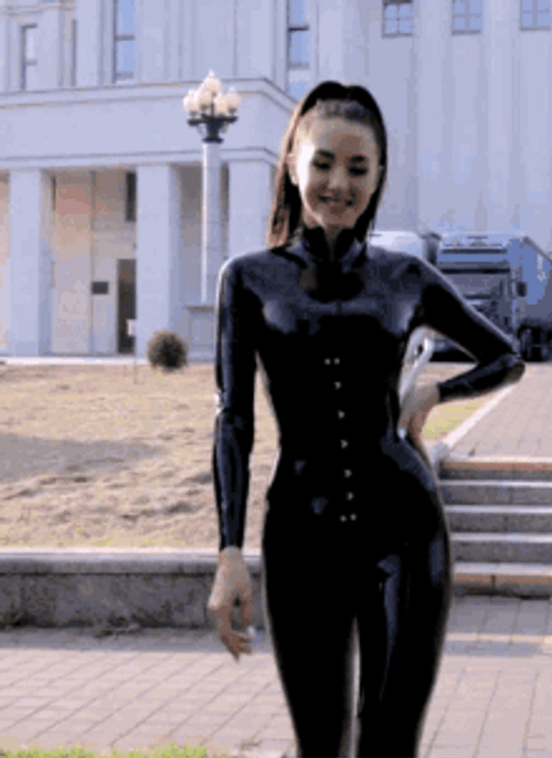 Sexy Model Leather Fashion GIF